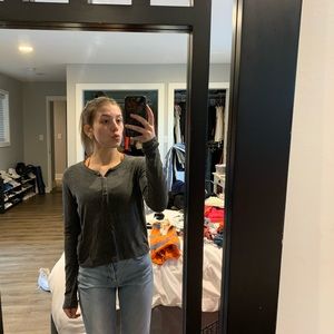 Brandy Melville Long sleeve shirt!! One size only. Dark Gray.